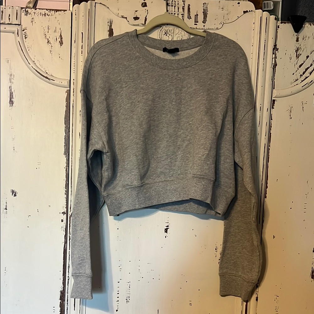 Forever 21 Gray Cropped Sweatshirt